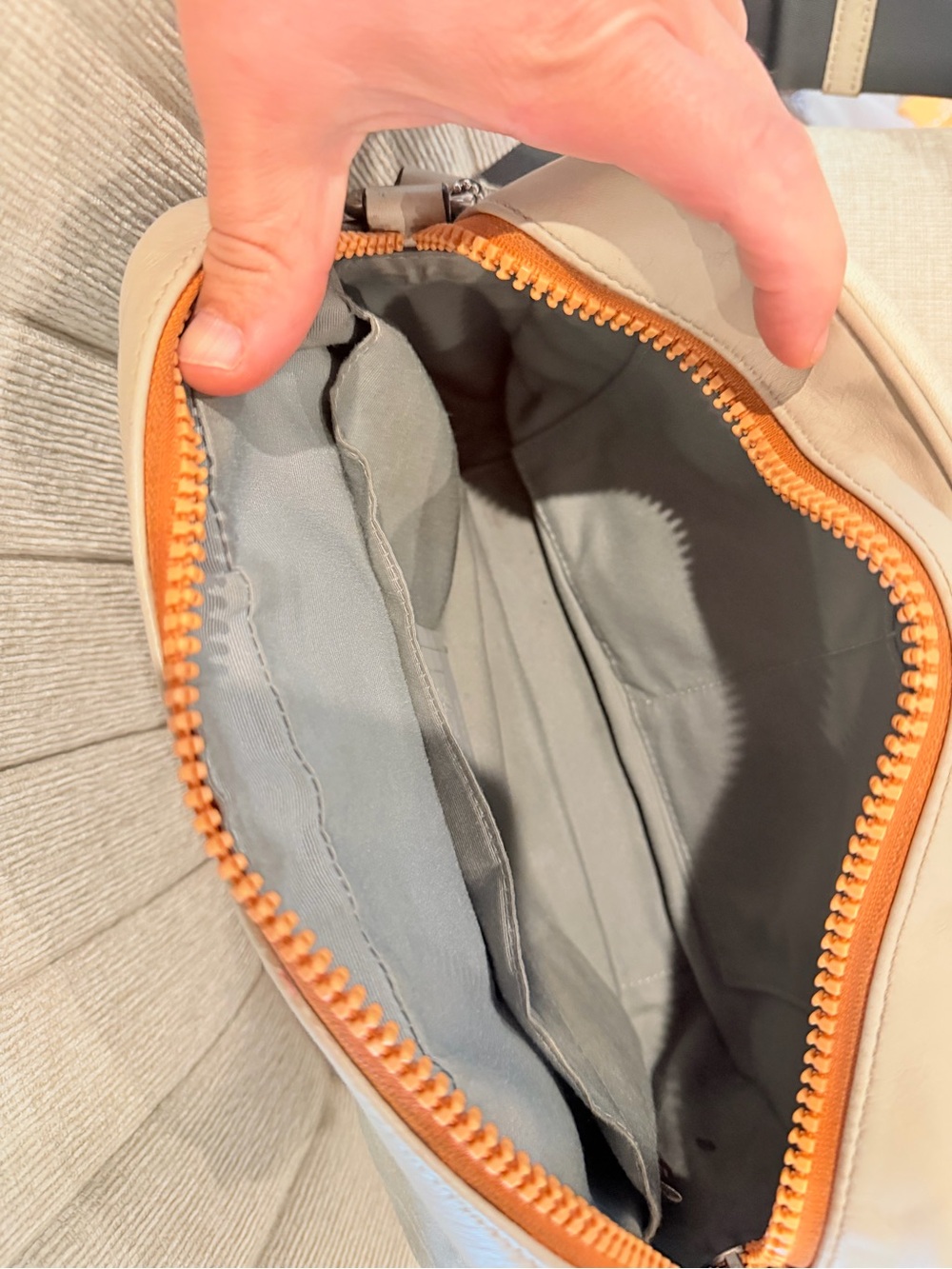 COACH Cream and Tan Leather Signature Flap Crossbody - Picture 5 of 9